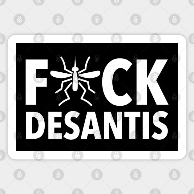 Fck Desantis Malaria Mosquito in white (censored) Sticker by skittlemypony